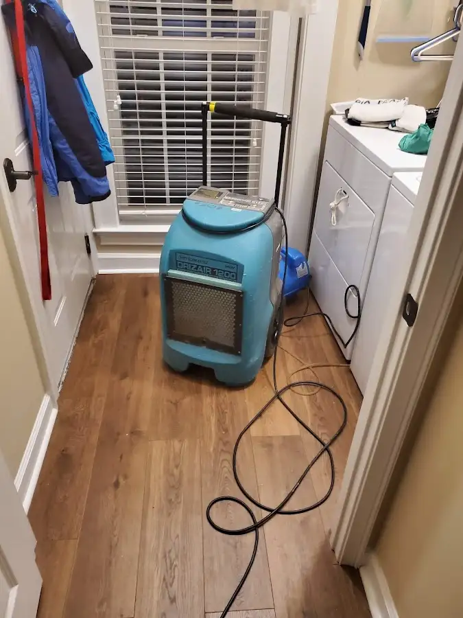 Commercial dehumidifier deployed for Flood Damage Cleanup in Minnetrista